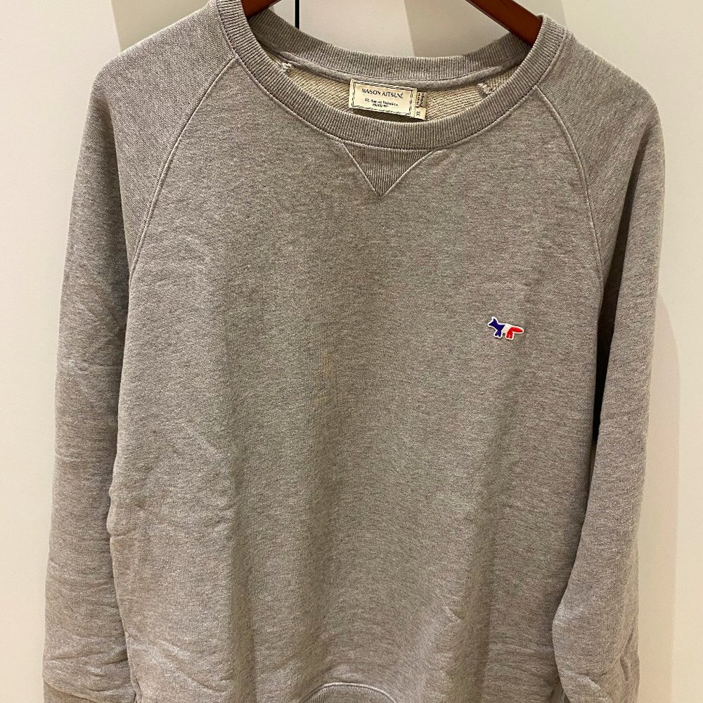 Maison Kitsune Grey Crewneck, Size 52